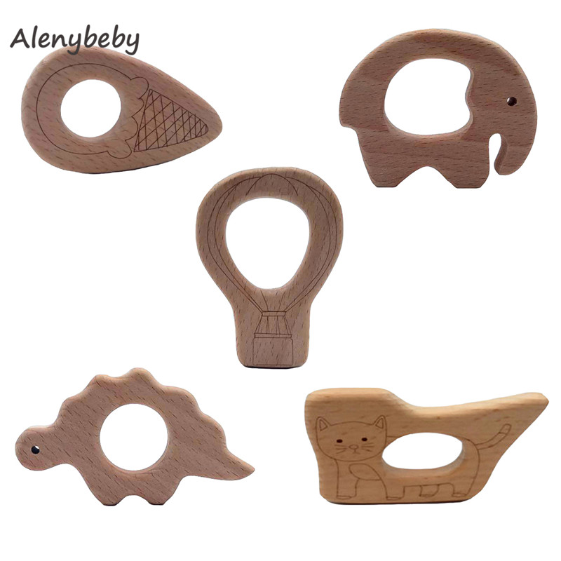 Baby Food Organic - Mordedor de madeira dos desenhos animados